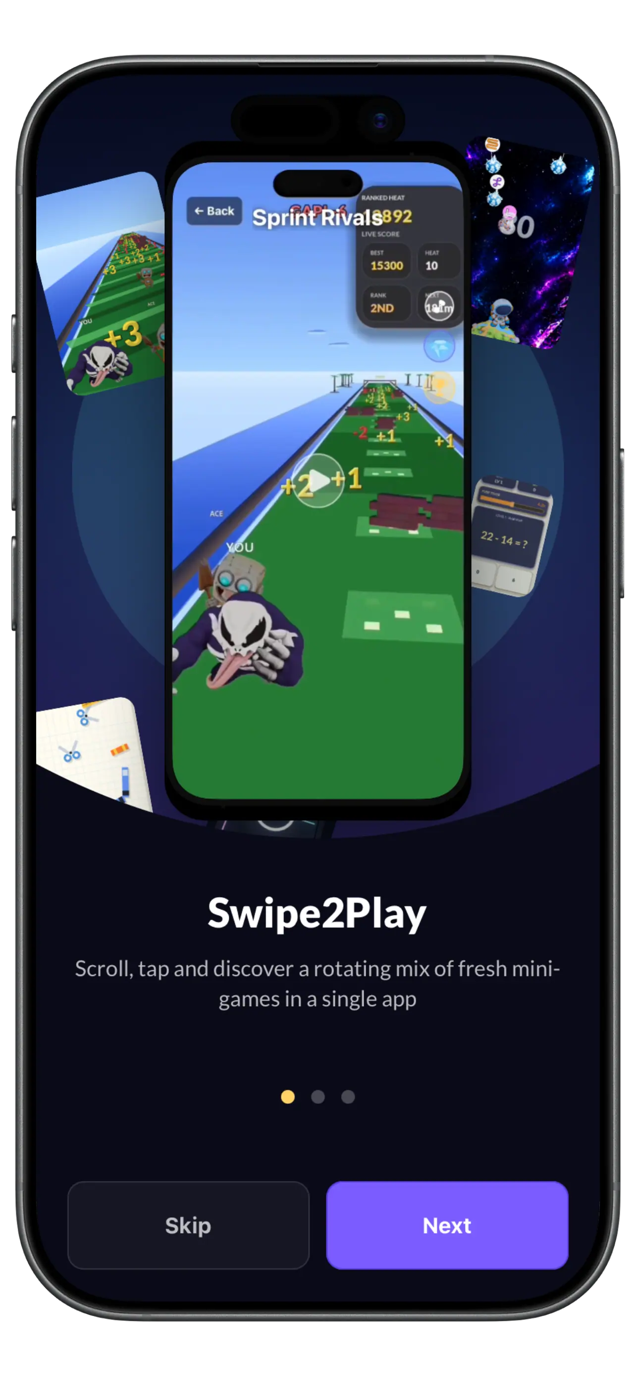 Sprint Rivals runner game inside Swipe2Play